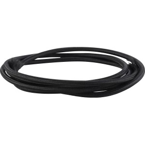 Schwarzes 3-adriges Textilkabel als Meterware für Lampen.