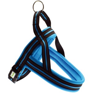 Blaues Heim Hunde-Geschirr Signal, reflektierend, Größe S (Bauchumfang 50-58cm).