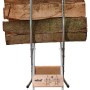 wolfcraft Sägebock SB 60 klappbar mit Holzscheiten, ideal zum Sägen von Brennholz.