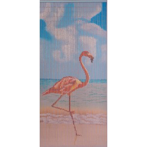 Dekorativer Türvorhang mit Flamingo-Motiv, 90x200 cm, ideal als Raumteiler.