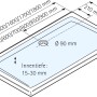 Technische Zeichnung: Schulte Duschwannen-Set ExpressPlus, rechteckige Duschwanne 100x90 cm mit Maßangaben.