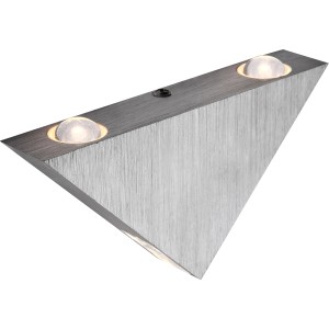 Moderne Globo LED-Wandleuchte Gordon aus gebürstetem Aluminium mit zwei Leuchten.