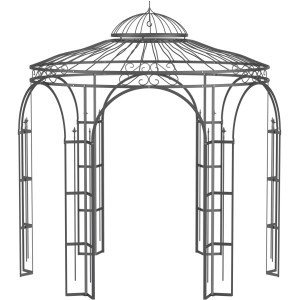 Eleo Pavillon Milano, 300 cm, pulverbeschichtet in DB703 Anthrazit. Metallpavillon für Garten und Terrasse.