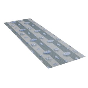 Mehrfarbige Wenko Badematte Mare 65x200 cm mit maritimem Muschel-Design.