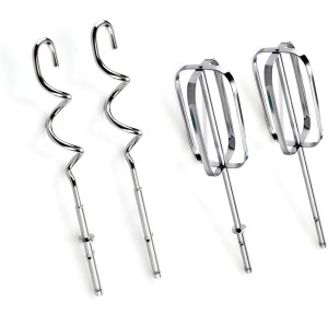 Rührbesen und Knethaken für Silva Homeline Handmixer HM 6302, Edelstahl.