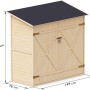 Upyard Garten-Geräteschuppen aus Holz, 150x70 cm, mit Doppeltür und schwarzem Dach.