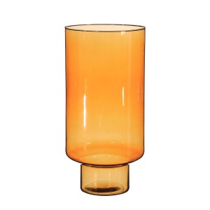 Mica Decorations Fallon Vase, braunes Glas, 50 cm hoch, zylindrische Form.