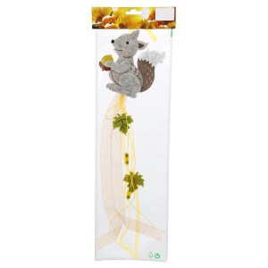 Filzhänger Eichhörnchen, 48 cm, mit Eichel und Blättern als Herbstdeko.