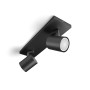 Schwarzer Philips Hue LED-Spot Runner, 2-flammig, White Ambiance für flexible Beleuchtung.