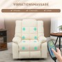 Cremeweißer HOMCOM Massagesessel aus Kunstleder mit 8 Vibrationspunkten. Hand bedient Fernsteuerung.