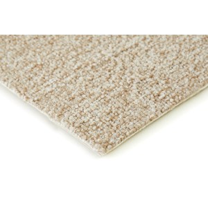 Nahaufnahme: Andiamo Teppichboden Bruce, hellbeige Meterware mit Schlingenstruktur.