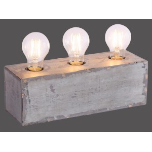 Just Light Tischleuchte Samia, 3-flammig, aus Eisen, 30x10 cm im Industrial-Look.