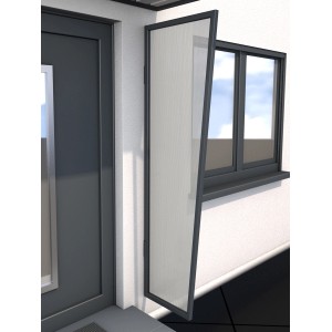 Gutta Seitenblende für B1 Polycarbonat Klar Anthrazit 200 cm x 60 cm x 45 cm