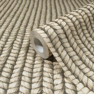 Beige Vliestapete mit Gewebestruktur in Textiloptik von Marburg, modernes Design.