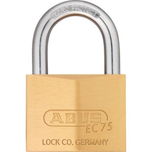 Abus Messing-Vorhangschloss 75/60 mit Stahlbügel für hohe Sicherheit.