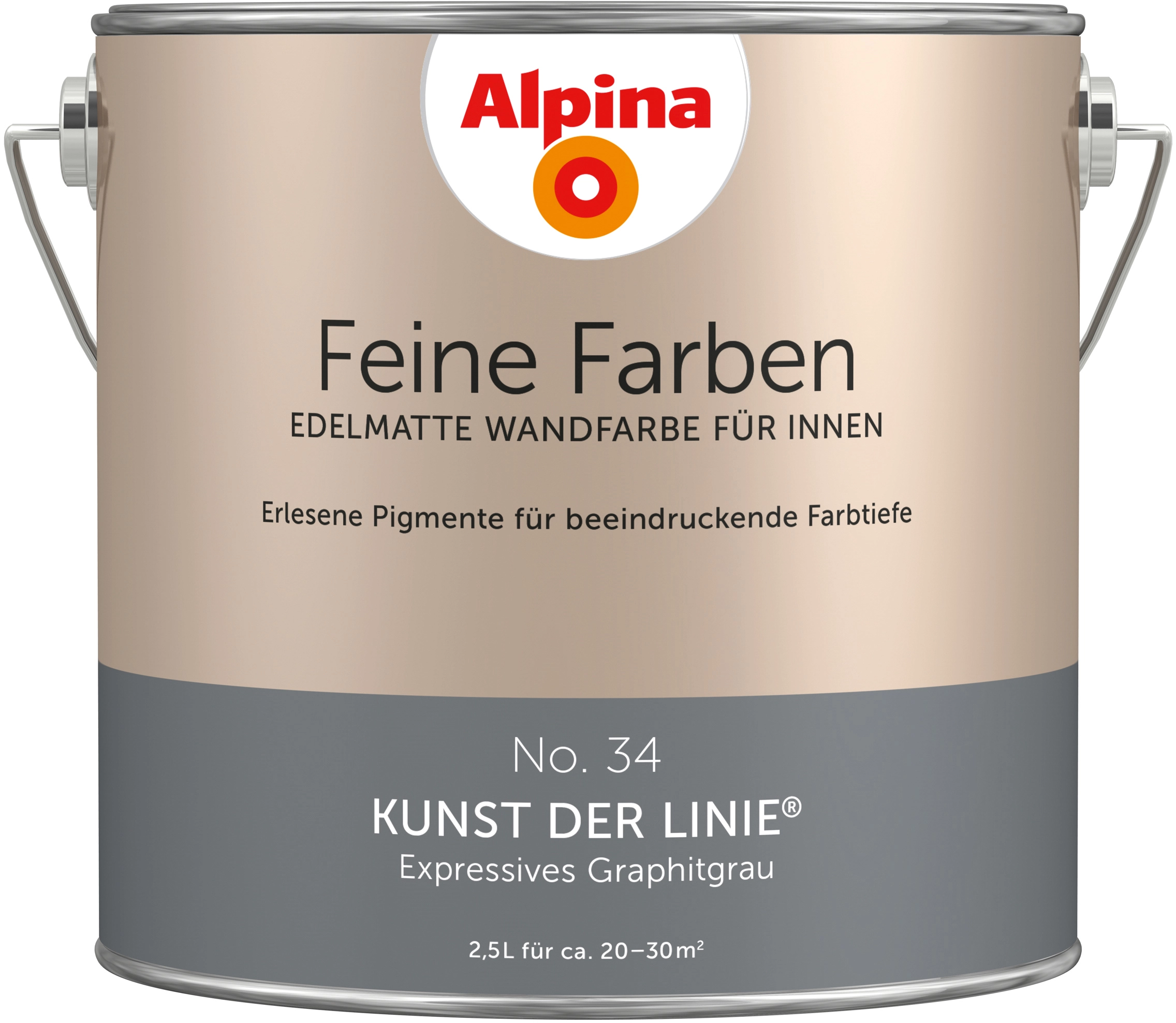 Alpina Feine Farben No. 34 Kunst der Linie® Grau edelmatt 2,5 l