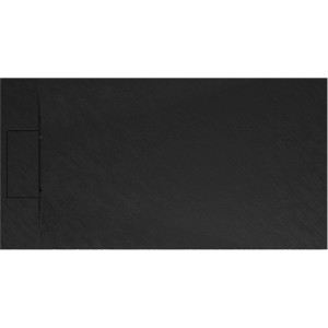 Rechteckige, anthrazitfarbene Schulte Duschwanne ExpressPlus Extraflach 150x70 cm mit Ablaufabdeckung.