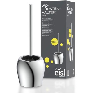 Eisl WC-Bürstenhalter, Chrom, mit Behälter und Bürste. Badaccessoire für die Toilette.