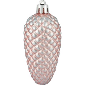 Baumschmuck-Set: Rosa Tannenzapfen, 4 Stück, für festliche Deko am Weihnachtsbaum.