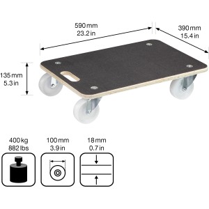 Wagner Transporthilfe 1614 mit 400 kg Tragkraft, Pappel-Multiplexplatte mit MaxiGrip und Tragegriff.