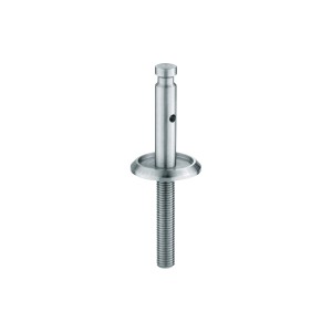 Montageset für freitragende Treppen, Detailansicht des Edelstahl-Befestigungselements.