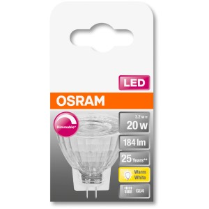 Osram GU4 LED-Lampe, 3,2W, warmweiß, 184lm, dimmbar. Energiesparendes Leuchtmittel für Wohnräume.