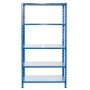 Blaues Ar Shelving Steckregal mit 5 Böden, verzinkt, 200x60x30cm, belastbar bis 180kg.
