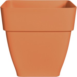 Quadratischer Elho Blumentopf Vibia Campana in Terra, 30x30x28 cm, ideal für Garten und Balkon.