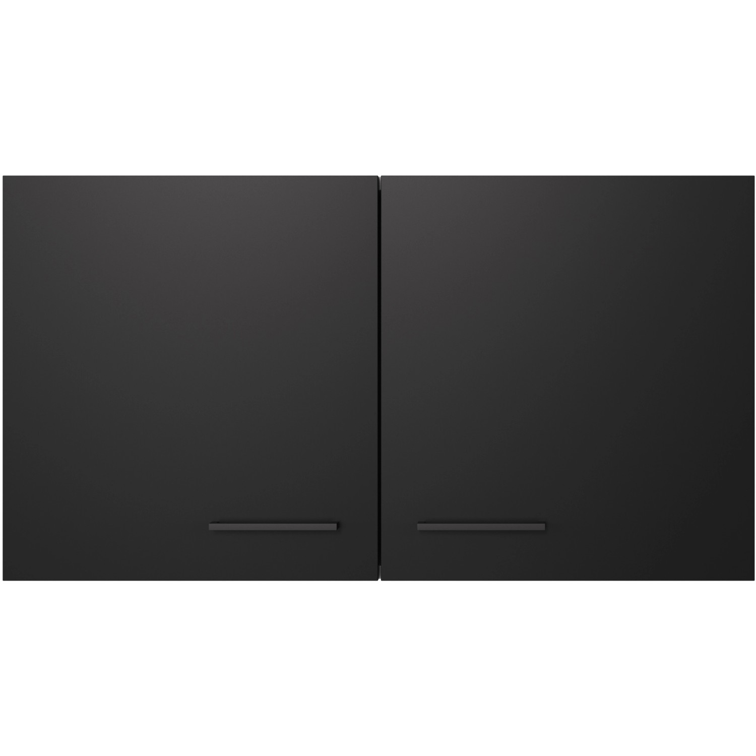 Flex-Well Exclusiv Oberschrank Capri, 100 cm, Schwarz Matt/Endgrain Oak, Küchen-Hängeschrank