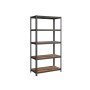 Songmics Standregal, 5 Böden, braun-schwarz, 50x100x200 cm. Vielseitiges Regal für Keller, Garage oder Wohnraum.