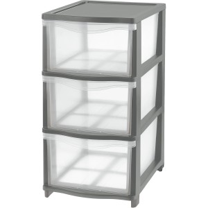 Tontarelli Schubladenbox Cover Line Anthrazit 3 Schubladen 27 cm x 44 cm x 37 cm