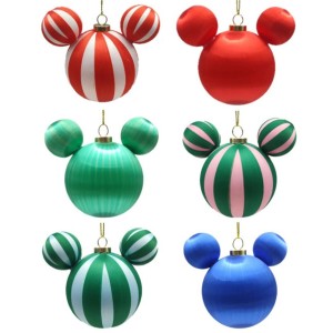 Disney Weihnachtskugel-Set Mickey Ohren Kordel 6-teilig Ø 8 cm