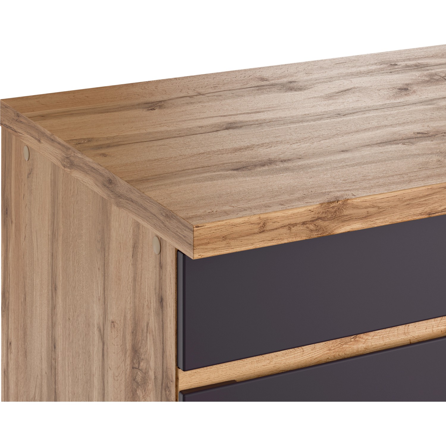 Held Möbel Küchenunterschrank Turin, 120 cm, Graphit/Wotaneiche, Detailansicht