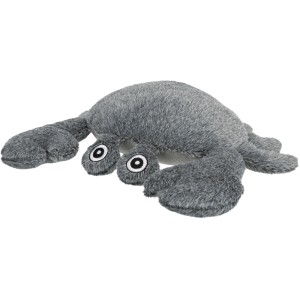 Trixie Hundespielzeug Krabbe Melf, graues Plüschtier mit Stimme, 28 cm.