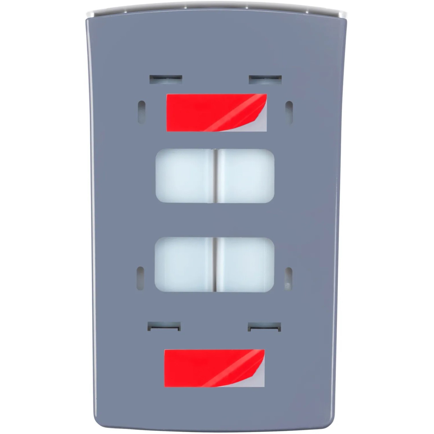 Wenko 2-Kammer Desinfektionsmittel- und Seifenspender Tartas, weiße Rückseite mit Klebestreifen.