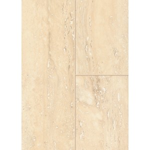 Classen Laminat Travertin Steinoptik, wasserresistente Fliese in Beige. Moderner Laminatboden für Wohn- und Gewerberäume.