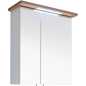 Pelipal Spiegelschrank Quickset 923, 60 cm, Riviera Eiche Dekor mit Kranzbeleuchtung.