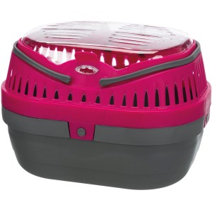 Trixie Transportbox Pico, 23x16x17cm, für Kleintiere, pink/grau.