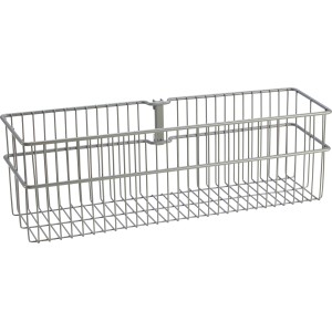 Metall-Drahtkorb, 2-reihig, weiß-alu, für Regale & Regalböden zur Aufbewahrung.