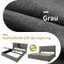 okwish Polsterbett 140x190cm mit Becherhalter Kinderzimmer Grau ohne Matratze_7