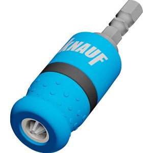 Knauf Schraubvorsatz mit Bit für Gipskartonarbeiten. Adapter für Akkuschrauber, blau.