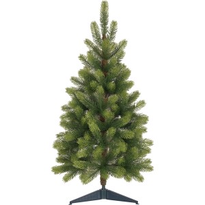Kleine, grüne Kunsttanne Nagano, 90 cm hoch, mit Ständer. Ideal als Weihnachtsdeko für kleine Räume.