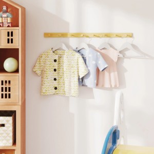 Songmics Kinderkleiderbügel-Set Cason Holz Weiß 20-teilig