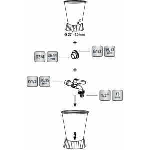 Geka Regentonnen-Anschluss Set 1/2 Zoll, Montageanleitung für Wasserzapfstelle.