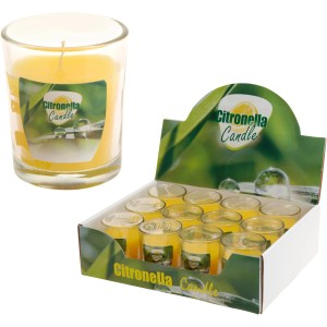 Zitronella Kerze im Glas, ideal zur Mückenabwehr bei Grillabenden.