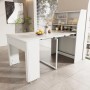 okwish Esstisch Rechteckig mit Stauraum/Stauschrank Einweg-Ausziehtisch 52/133 x 80 cm Weiß_2