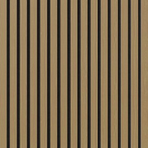 Akustikpaneel Muster Eiche/Schwarz: Brandschutz Wandpaneel für bessere Raumakustik.