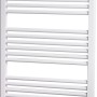 Weißer Ximax Badheizkörper Alpha mit Mittenanschluss, 825x500 mm, 384 Watt.