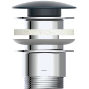 Kirchhoff Pop Up Waschbeckenstöpsel, matt schwarz, 1 1/4 Zoll, für Siphons im Bad.