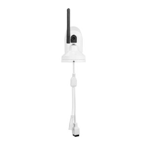 Abus WLAN-Überwachungskamera PPIC54520 Smartlook in Weiß mit Antenne und Kabeln.